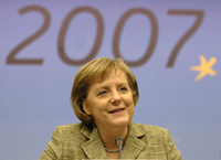 La chancellière allemande Angela Merkel, le 8 mars 2007 à Bruxelles. 

		(Photo: Regierungonline/Steins)