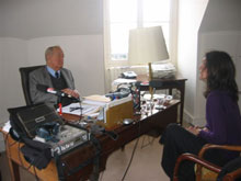 Jean François-Poncet, interrogé par Valérie Nivelon, au Sénat.&#13;&#10; &#13;&#10;&#13;&#10;&#9;&#9;(Photo: V.Nivelon)