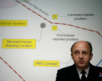 Selon le vice-amiral Charles Style, la frégate britannique se trouvait à l'intérieur des eaux irakiennes au moment de son interception. &#13;&#10;&#13;&#10;&#9;&#9;(Photo : Reuters)