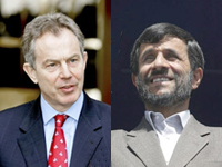 Le Premier ministre britannique, Tony Blair, et le président iranien, Mahmoud Ahmadinejad, ne ferment pas la porte à une solution négociée. 

		(Photo : AFP)