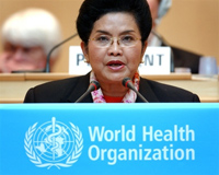 Siti Fadilah Supari, la ministre de la Santé de l'Indonésie où l'on dénombre plus de la moitié des décès dus au virus H5N1 de la grippe aviaire. 

		(Photo : AFP)