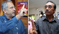 Le Premier ministre du Timor oriental, José Ramos-Horta (g) et le chef du parti Fretilin, Fransisco Guterres. 

		(Photo : AFP)