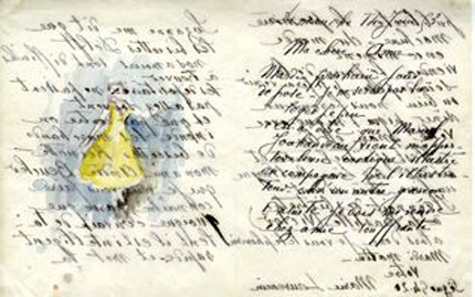 Un manuscrit de la peintre Marie Laurencin. &#13;&#10;&#13;&#10;&#9;&#9;(Photo : Musée des lettres et manuscrits)
