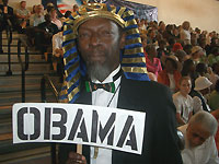 Supporter de Barack Obama. &#13;&#10;&#13;&#10;&#9;&#9;(Photo: Guillemette Faure/RFI)