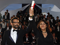 Les cinéastes  Marjane Satrapi et Vincent Paronnaud, Prix du jury pour le film d'animation «Persepolis». (Photo : Reuters)