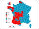 La carte électorale du second tour de la présidentielle 2007.(Cartographie: MV/RFI)