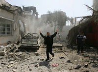 Raid israélien sur Gaza le 17 mai 2007. 

		(Photo : AFP)