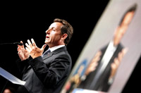 Nicolas Sarkozy était en meeting au Havre le 29 mai. 

		(Photo : AFP)