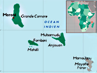 Anjouan est paralysée par de grandes tensions politiques qui perturbent le bon déroulement des élections. 

		(carte : H.Maurel/RFI)