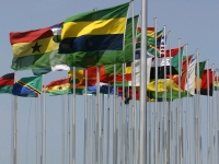 Les drapeaux des pays membres de l'UA flottaient sur Accra.(Photo : Reuters)