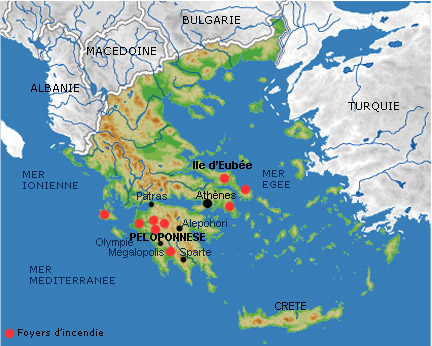 La Grèce. 

		(Carte : SB/RFI)