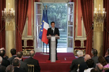 Nicolas Sarkozy a prononcé le discours d'ouverture de la 15e conférence annuelle des ambassadeurs.(Photo : Reuters)