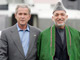 Le président américain Georges Bush et le président afghan Hamid Karzaï à Camp David(Photo : Reuters)