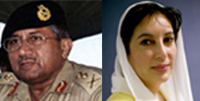 Pervez Musharraf et Benazir Bhutto.(Photos : AFP / Reuters)