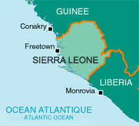 La Sierra Leone.(Carte : RFI)