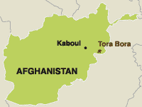 Tora Bora se trouve à la frontière est de l'Afghanistan.(Carte : D. Alpoge/RFI)