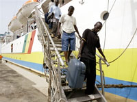 Le Wilis est le seul bateau assurant la liaison Dakar - Ziguinchor.(Photo : AFP)