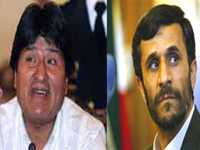 Le rapprochement entre le président bolivien Evo Morales (g) et son homologue iranien Mahmoud Ahmadinejad (d) illustre la volonté des deux pays de trouver de nouvelles alliances, pour faire pièce à Washington.( Photo : AFP )