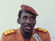 Albéric de Gouville interviewant le capitaine Thomas Sankara, en 1984 à Ouagadougou à la présidence.(Photo : DR)
