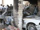 L'une des voitures piégées de l'attentat de Baïji, à 200 km au nord de Bagdad qui visait le chef de la police, le colonel Saad al-Noufouss, et&nbsp;un chef tribal&nbsp;Thamer Ibrahim Atallah. 

		(Photo : Reuters)
