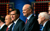 De gauche à droite, Rudolph Giuliani, Mitt Romney, Fred Thompson et John McCain.(Photo : Reuters)
