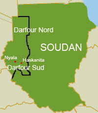 Le Darfour Nord et Sud.(Carte : I.Artus/RFI)