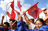Les maoïstes sont descendus dans la rue à Katmandou pour manifester contre la monarchie.(Photo : Reuters)