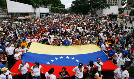 A Caracas, la manifestation de milliers d'étudiants a été réprimandée par les forces de l'ordre.(Photo: Reuters)