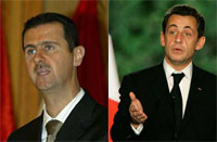 Le président syrien, Bachar el-Assad, et son homologue français, Nicolas Sarkozy.(Photo : Reuters)