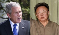 Le président George W. Bush aurait écrit au Premier ministre nord-coréen Kim Jong-il.(Photos : AFP)