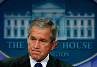 George W. Bush, lors de la conférence de presse de ce mardi 4 décembre à la Maison Blanche.(Photo : Reuters)