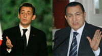 Le président français Nicolas Sarkozy et son homologue égyptien Hosni Moubarak (droite) .(Photos : Reuters/AFP - montage : RFI)