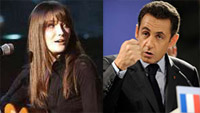 La chanteuse, ex-mannequin, Carla Bruni et le président français Nicolas Sarkozy.(Photo : Reuters/RFI)
