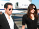 Le président Sarkozy et sa nouvelle compagne Carla Bruni à leur arrivée à l'aéroport de Louxor ce mardi.(Photo : Reuters)