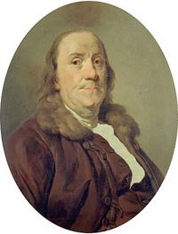 Portrait de Benjamin Franklin par Joseph-Siffred Duplessis.© Musée Carnavalet/ Roger-Viollet