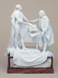 Franklin et Louis XVI signant le traité d'alliance, 1778.© Musée Carnavalet/ Roger-Viollet