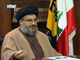 Le chef du Hezbollah, Hassan Nasrallah, s'exprimant sur une chaîne de télévision privée le 2 janvier.(Photo : AFP)