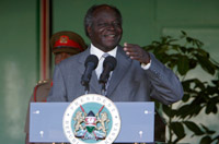 Mwai Kibaki a lancé un appel au calme lors d’une conférence de presse à Nairobi le 3 janvier.(Photo : Reuters)