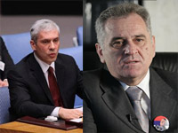 L’actuel président de la Serbie, Boris Tadic (g), et son rival ultranationaliste, Tomislav Nikolic.(Photos : Reuters)