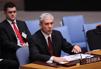 Le président serbe, Boris Tadic, devant le Conseil de sécurité de l'ONU à New York, le 16 janvier 2008.(Photo : AFP)