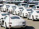 Des centaines de nouvelles voitures Audi prêtes à être exportées.(Photo : AFP)