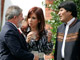 La présidente argentine Cristina Kirchner (au centre) entourée des présidents brésilien Lula da Silva (à gauche) et bolivien Morales, à Buenos Aires le 23 février 2008.(Photo : Reuters)