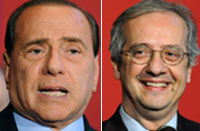 Silvio Berlusconi (g) et Walter Veltroni.(Photo : AFP / Montage : RFI)