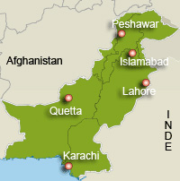 L'attentat a eu lieu près de la ville de Peshawar dans la région Nord-Ouest du Pakistan.(Carte : Latifa Mouaoued/RFI)