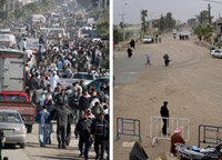 Le flux de Palestiniens traversant la frontière a nettement diminué.(Photos : Reuters)