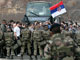 Au poste-frontière de Jarinje, la KFOR empêche des étudiants serbes d'entrer au Kosovo pour y manifester contre l'indépendance, le 22 février 2008.(Photo : Reuters)