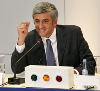 Hervé Morin, ministre français de la Défense, pendant la 44e conférence de Munich sur la sécurité, le 9 février 2008.(Photo : AFP)