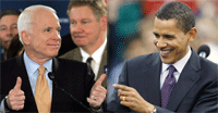 John McCain et Barack Obama.(Photo : Reuters/Montage RFI)