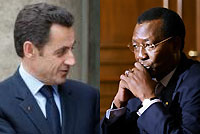 Le président français Nicolas Sarkozy (g) et le président tchadien Idriss Déby Itno.(Photos : AFP, Reuters)