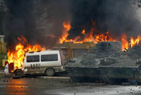 Les soldats des Nations unies ont été pris pour cible par les manifestants à Mitrovica.(Photo : Reuters)